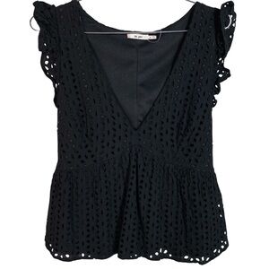 Black Eyelet Lace Tank Top